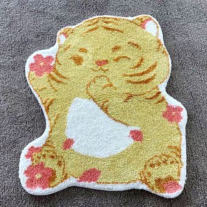 Tapis tufté personnalisé en polyester rose avec logo tapis extra épais à poils hauts fabriqué à la machine pour tapis de jeu au design moderne - Product Image 5