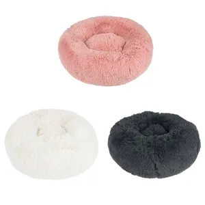 Rena pet cushion round cat dog bed plush eco-friendly stocked pet beds & accessories bsci sedex ka2002