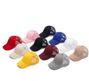 Vente en gros de casquette de baseball avec maille chapeau en mousse casquette hijab en mousseline de soie avec logo personnalisé casquette américaine de baseball