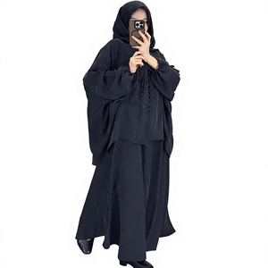 Ensemble de robe Abaya élégante pour femmes musulmanes, manches longues, longueur cheville, coupe ample, tenue pour Ramadan et Eid - Product Image 2