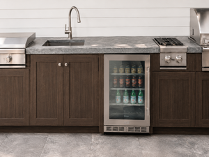 Backyard Luxury Wood Grain Outdoor Kitchen Cabinet 304 Stainless Steel RTA BBQ Cooking Station Waterproof <strong>Barbecue</strong> Island - Product Image 2