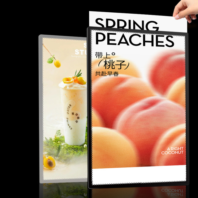 LED Menu Light Box Display Illuminated Acrylic Stand Light Box with Advertising PosterPull Out Lightbox