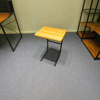 Table d'appoint en forme de C de style nordique, 40x60 cm, grande table basse en métal et bois pour chambre à coucher, chevet et côté canapé