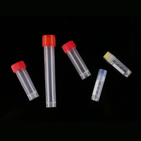 Tube cryogénique jetable non réutilisable avec bouchon interne et joint, réversible, conçu pour la congélation jusqu'à -196°C, disponible en 0,5 ml, 1,5 ml, 1,8 ml, 2 ml, 5 ml, 10 ml
