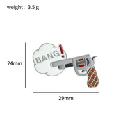Bros pistol kepribadian kreatif kartun grosir lencana logam berbentuk pistol lucu aksesori pakaian pin enamel