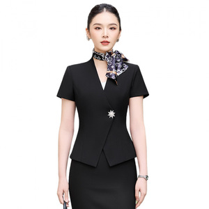 Women Professional Suit White Short Sleeve Polyester Workwear For Medical Clinic Manager Jewelry Sales Staff Summer 2026 - Product Image 5