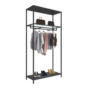 Exhibidor <span class=keywords><strong>de</strong></span> Ropa Comercial Multiusos <span class=keywords><strong>para</strong></span> Tienda <span class=keywords><strong>de</strong></span> Zapatos, Soporte <span class=keywords><strong>de</strong></span> Metal con Recubrimiento <span class=keywords><strong>de</strong></span> Polvo Negro, Montado en la Pared - Product Image 2