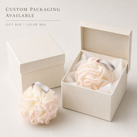Éponge de bain en maille Shenzhen Haokey, prix de gros, pouf de douche, logo personnalisé, lavage corporel, impression en gros, OEKO TEX, OEM, ODM