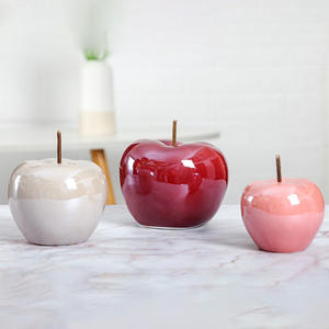 Décoration de pommes en céramique mignonnes pomme de réveillon de noël marbre naturel bureau décoration de la maison ornement de fruits artisanat - Product Image 4