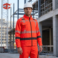 Veste de travail haute visibilité JIADE 290 g/m² en tissu TC durable, uniforme de sécurité réfléchissant pour hommes avec plusieurs poches pour l'entretien ferroviaire