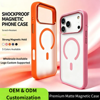 Coque de téléphone magnétique mate douce au toucher, antichoc, en acrylique dépoli pour iPhone 17 Pro Max, sensation peau