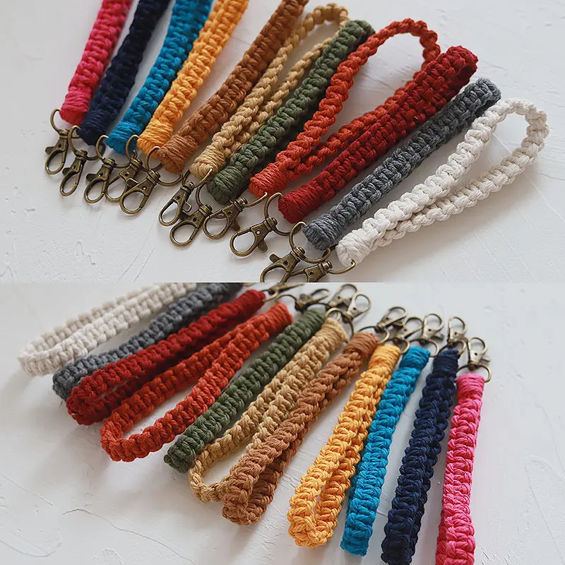 Thấp moq Móc chìa khóa biểu tượng tùy chỉnh sang trọng UV in ấn Ví macrame và Silicone Keychain Boho