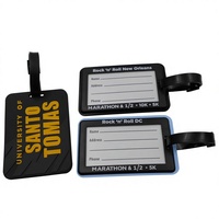 Étiquettes d'identification de bagages personnalisées en PVC souple avec insert pour carte nominative, logo 2D/3D, étiquettes promotionnelles pour valises, cadeaux d'affaires pour les voyages