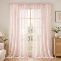 Rideaux Transparents en Dentelle Florale Minimalistes Filtrant la Lumière pour Salon et Chambre à Coucher