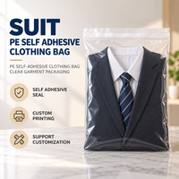 Sacs d'emballage transparents pour vêtements, auto-adhésifs, personnalisés, pour boutiques, e-commerce et vente en gros