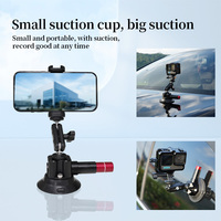 Support de caméra à ventouse à pompe manuelle en alliage d'aluminium avec rotule et vis 1/4'' pour Insta360, appareil photo reflex numérique, caméra d'action, téléphone