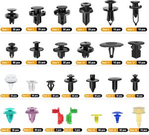 935-teiliges Auto-Befestigungsclips- und Sortiment an Auto-Befestigungselementen, 26 gängigste Größen, Nylon-Stoßstangen- und Kotflügelnieten mit 10 Kabelbindern - Product Image 2