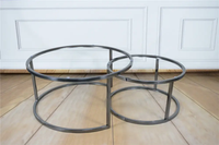 Base de table basse brillante en titane noir d'acier inoxydable de luxe exquis pour des jambes de meubles de salon