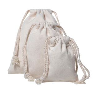 Pochette en tissu écologique personnalisée, petit sac à cordon avec logo personnalisé, coton mousseline, sachets de thé bio - Product Image 3