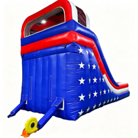 Toboggan aquatique gonflable double piste pour extérieur, en PVC robuste, idéal pour les fêtes estivales et la location en parc d'attractions