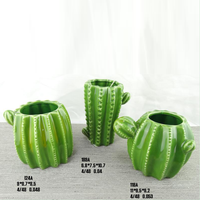 Bougeoirs et lanternes créatifs Pot de cire personnalisé Bougeoirs en céramique avec cactus vert unique