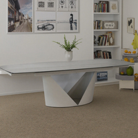 Table à manger moderne sur mesure, luxe léger, pieds en métal, plateau en céramique, verre trempé, pliable, extensible, utilisation hôtelière, grande taille