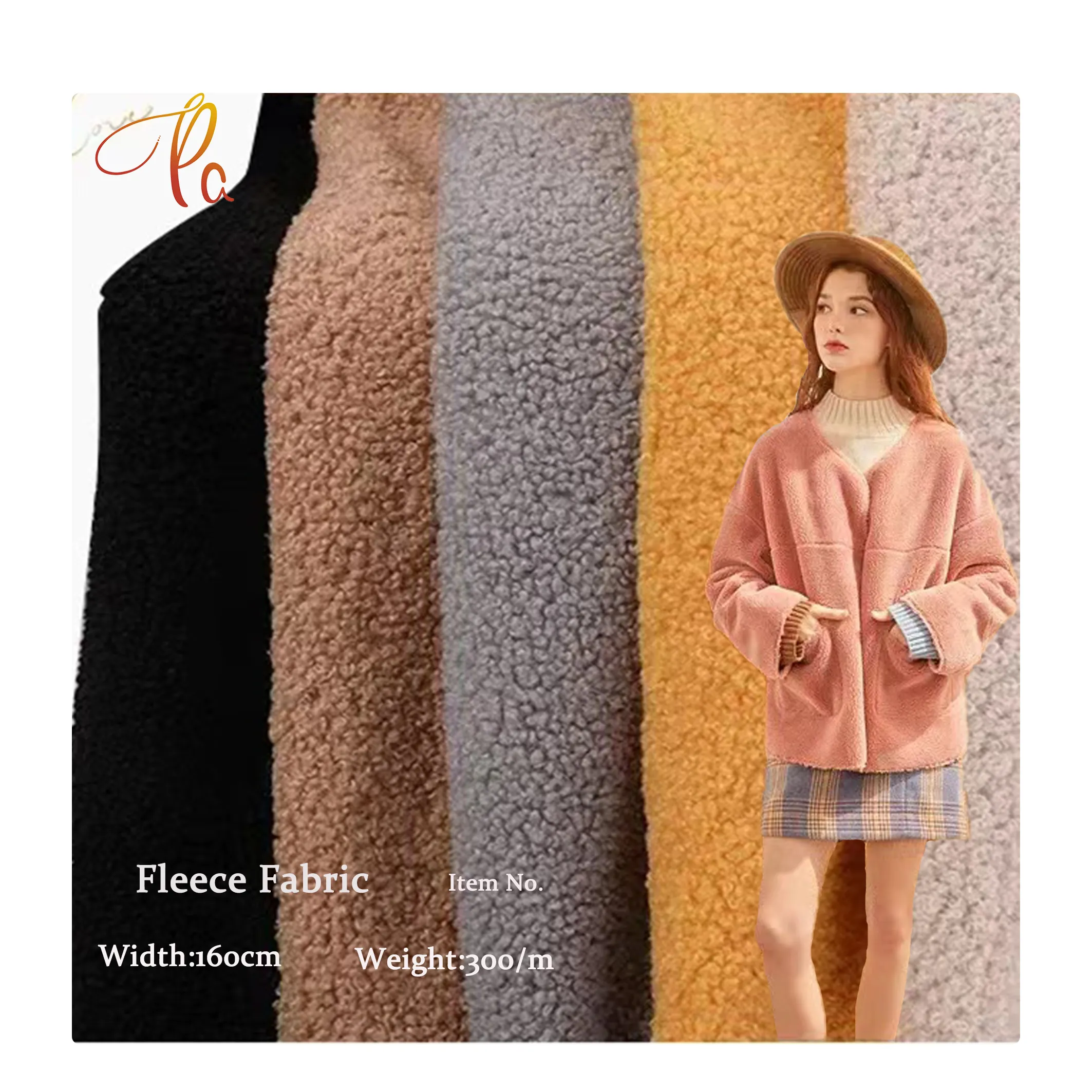 Wholesale Custom 100%Polyester Brushed French Terry Sherpa Boucle Fleece Fabric For Cloths