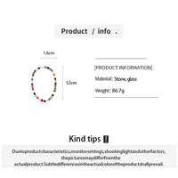 Collier ras du cou fantaisie en perles de verre colorées OEM/ODM, collier ras du cou en perles rondes mélangées arc-en-ciel pour femmes
