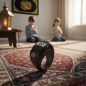 Anillo Digital Musulmán para Tasbih, Contador de Oraciones, Anillo Electrónico Inteligente con Alarma de Azan, Reloj Islámico - Product Image 1