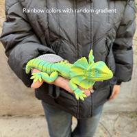 Figura de Lagarto de Cuello Rebordeado Realista Impresa en 3D de 22.5cm SDL09, Modelo Animal, Adorno Creativo para Decoración, Juguetes Impresos en 3D