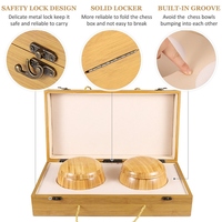 Portable Go Set Wood Go Board Game Set Go Chess Game with Storage Box Chinese Strategy Board Game