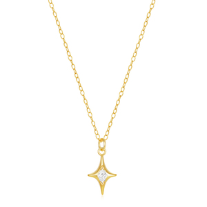 Collar con Colgante de Estrella de Plata de Ley 925 Chapado en Oro de 18K CANNER Gold Star para Mujer - Product Image 5