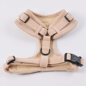 Arnés de perro personalizado de fácil liberación a la moda, chaleco de malla para mascotas, fabricantes, arnés y correa de lujo para perro de pana azul sólido <span class=keywords><strong>XXS</strong></span> - Product Image 6