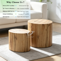 Ensemble de tables basses gigognes en MDF avec surface en papier, style minimaliste, vente en gros par OKAY Furniture Factory