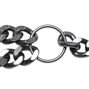 Men's <b>Titanium</b> Steel Body <b>Chain</b> Black Geometric Design Daily Wear Fashion Jewelry Set M-87 - Product Image 5