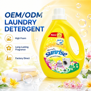 Détergent liquide concentré jaune pour vêtements, lessive liquide, <span class=keywords><strong>savon</strong></span> liquide en bouteille jaune, 2L/bouteille - Product Image 1