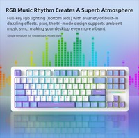 Custom Hot-swappable Three-mode USB C Wired Wireless Mechanical Gaming Rechargeable Programmable RGB Backlight 87 Keys PBT