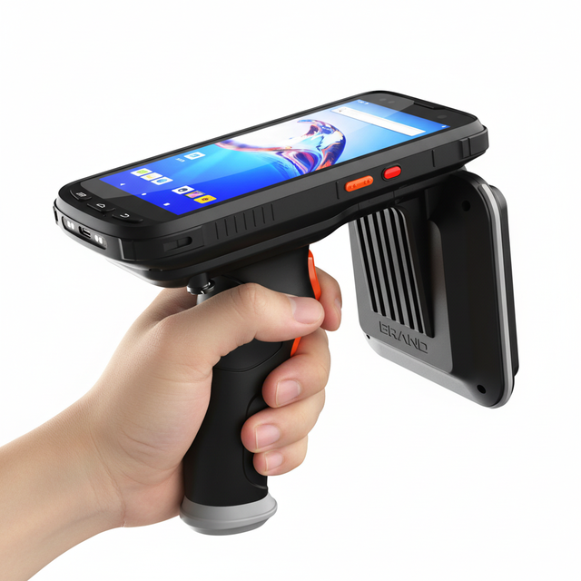 Long Range up to 20m Rugged Handheld Data Collector with RFID 13.56MHz Android 10 4+64GB RAM 5.5" Screen for Warehouse Inventory