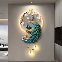 Peinture décorative d'entrée 'Le Flux Génére la Richesse' Nouveauté 2026, pour salon et couloir, à suspendre, motif paysager moderne et luxueux