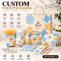 Boîtes rigides en papier kraft imprimées sur mesure, sacs, gobelets, bols avec logo pour l'emballage à emporter des restaurants - Vente en gros
