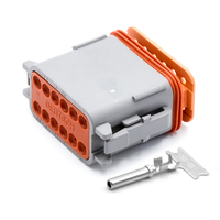 Conector de Cable para Automóvil CQFH Gris DT06-12S Serie DT de 12 Pines, Receptáculo Impermeable IP66 con Carcasa de Nailon de 12V