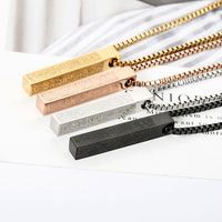 Collier sans ternissement pour hommes Ayatul Kursi collier à barre verticale calligraphie musulmane pendentif islamique arabe 3D collier à barre