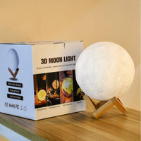 Lampe de lune 3D imprimée pour enfants, lumière de nuit de 8 cm pour chambre à coucher, table