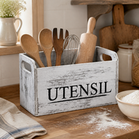 Venta Directa de Fábrica de Estantes de Almacenamiento de Madera en Colores Retro y Cajas de Almacenamiento para Cocinas y Mostradores de Servicio