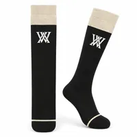 Chaussettes de golf longues à rayures et blocs de couleur pour femmes, chaussettes de sport élastiques à compression, en stock, couleur personnalisable