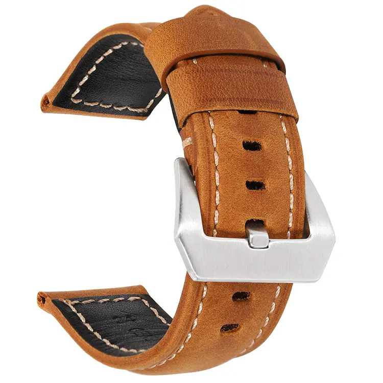 20mm 22mm 24mm 26mm black brown blue red white pink Vintage Men's Genuine Leather Watch Band straps Watchbands