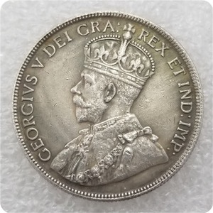 Réplica de Moneda Canadiense Antigua de 1921, 50 Centavos de Canadá, Serie Rey Jorge V, Regalos de Recuerdo - Product Image 1