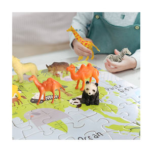 Puzzle de 180 pièces avec <span class=keywords><strong>carte</strong></span> <span class=keywords><strong>du</strong></span> <span class=keywords><strong>monde</strong></span> animale, jouet éducatif STEM pour enfants, <span class=keywords><strong>2022</strong></span> - Product Image 1