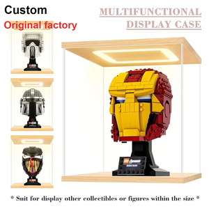 Acrylic hiển thị trường hợp dẫn ánh sáng cho 400% Pop Mart lắp ráp rõ ràng chống bụi bảo vệ Showcase mô hình tổ chức đứng acry hộp - Product Image 3