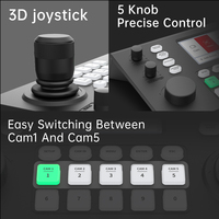 Contrôleur de caméra PTZ NDI 3,49 pouces pour visioconférence, alimenté par PoE, avec clavier joystick pour caméra PTZ d'église